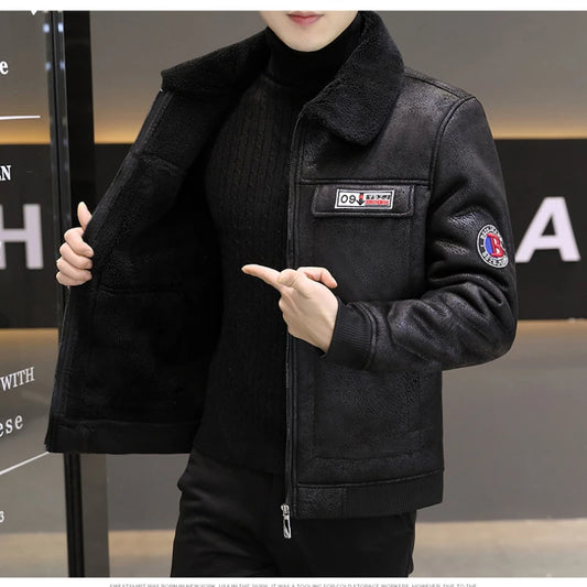 Men Suede and Fleece Thickened Warm