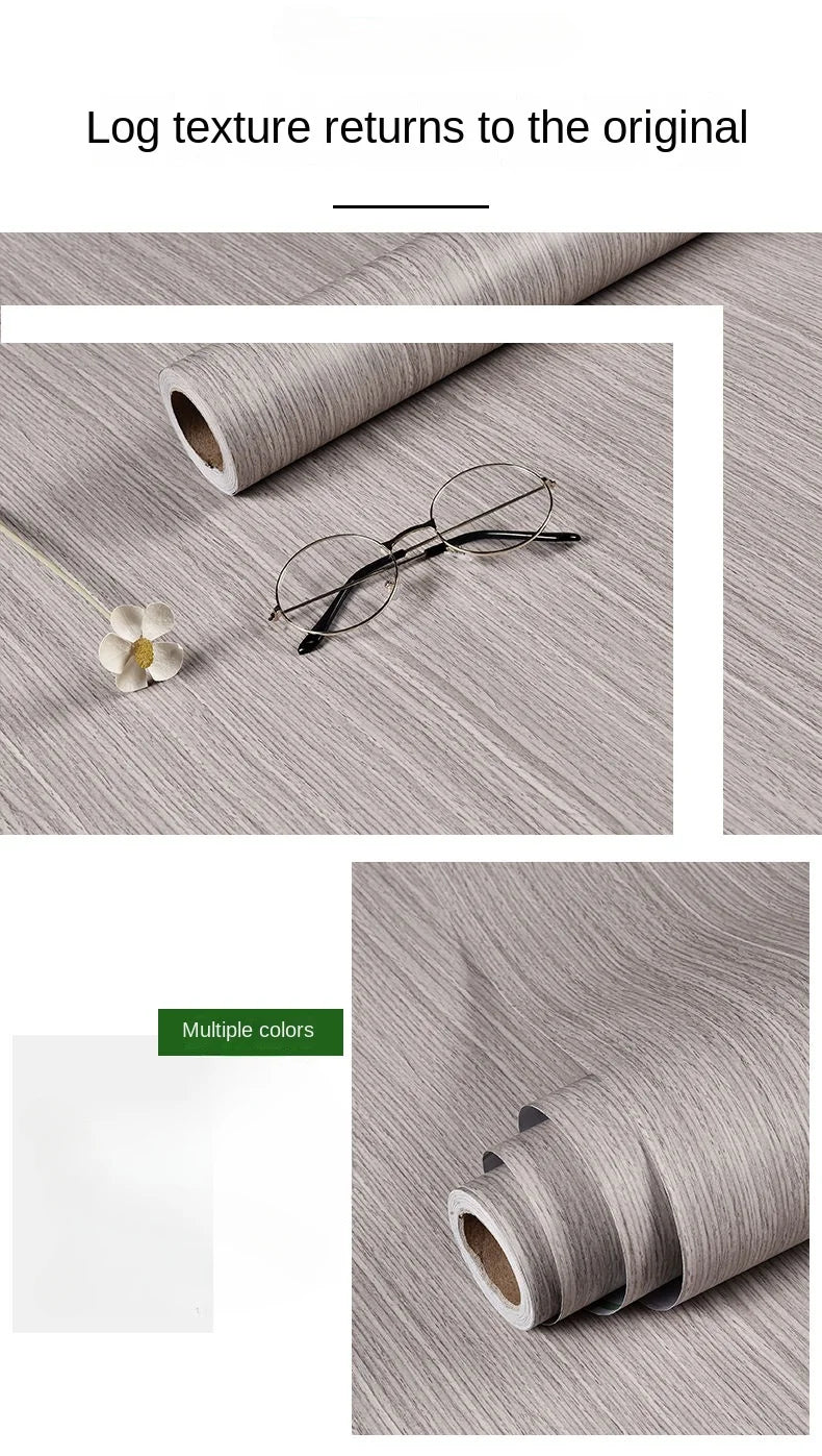 Wood grain waterproof self adhesive kitchen cabinets armoire