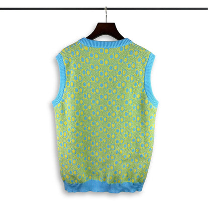 Men Flower Patchwork V-neck Vest