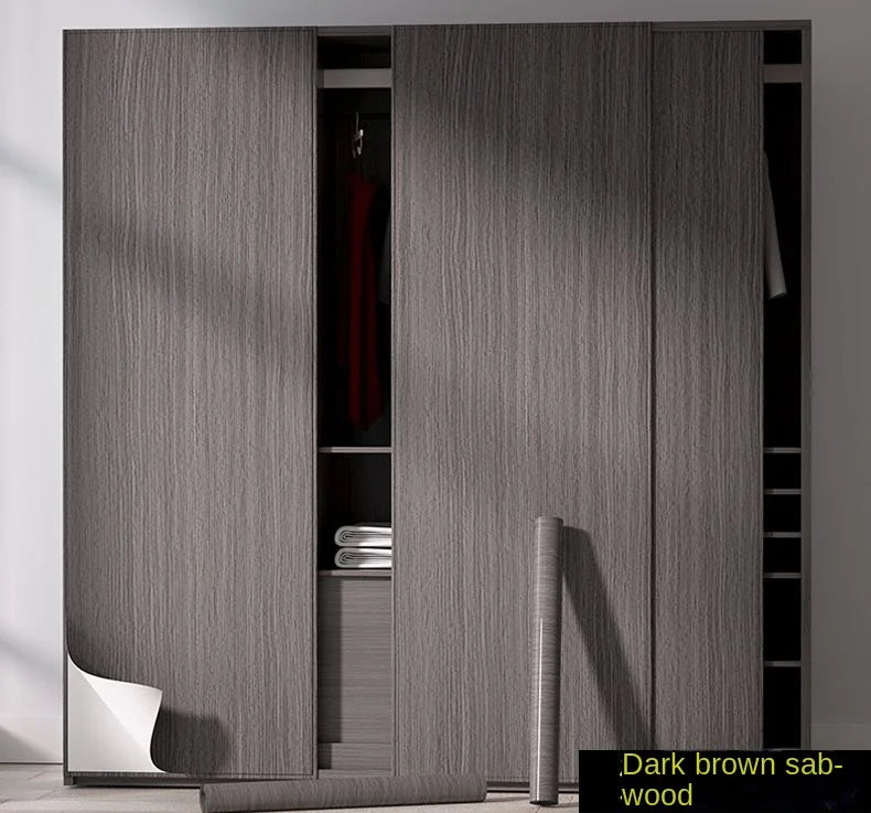 Wood grain waterproof self adhesive kitchen cabinets armoire