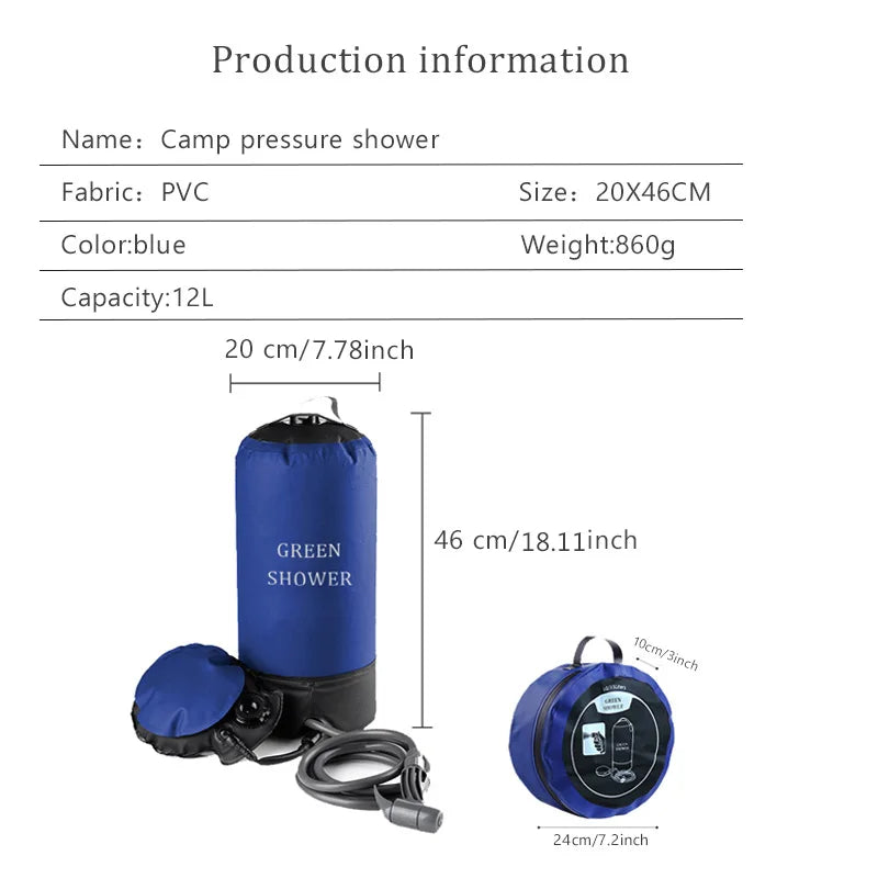 Shower Portable 11L Inflatable Water Bag Camping