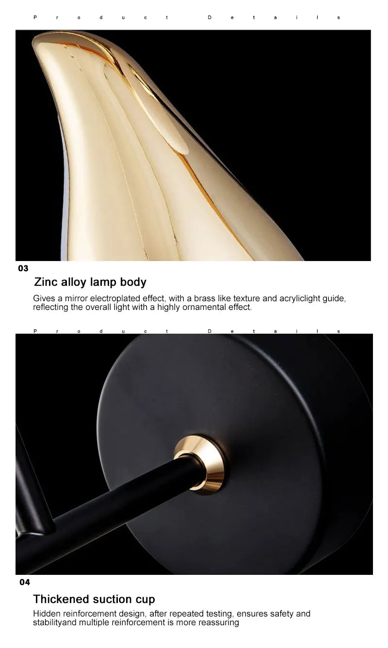 Wall Lamps for Bedside TV Background Gold Silver