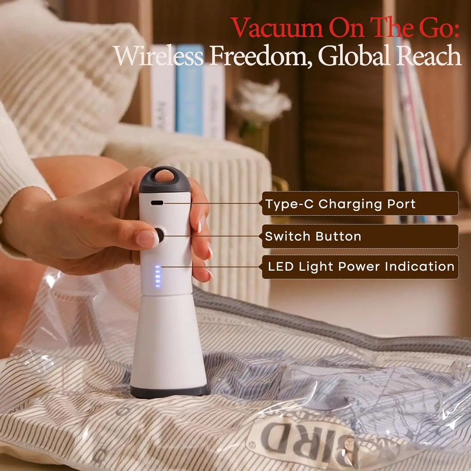 Vacuum Bags for Travel with Rechargeable Air Pump