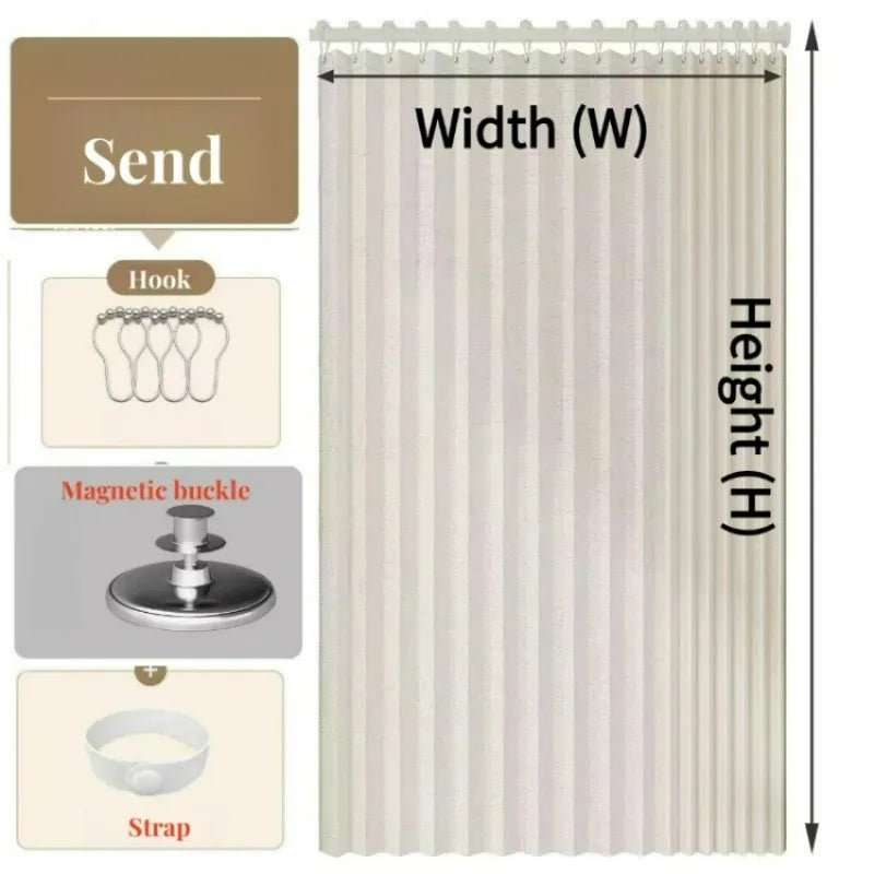 Shower Curtain Luxury Toilet Bathroom  Waterproof