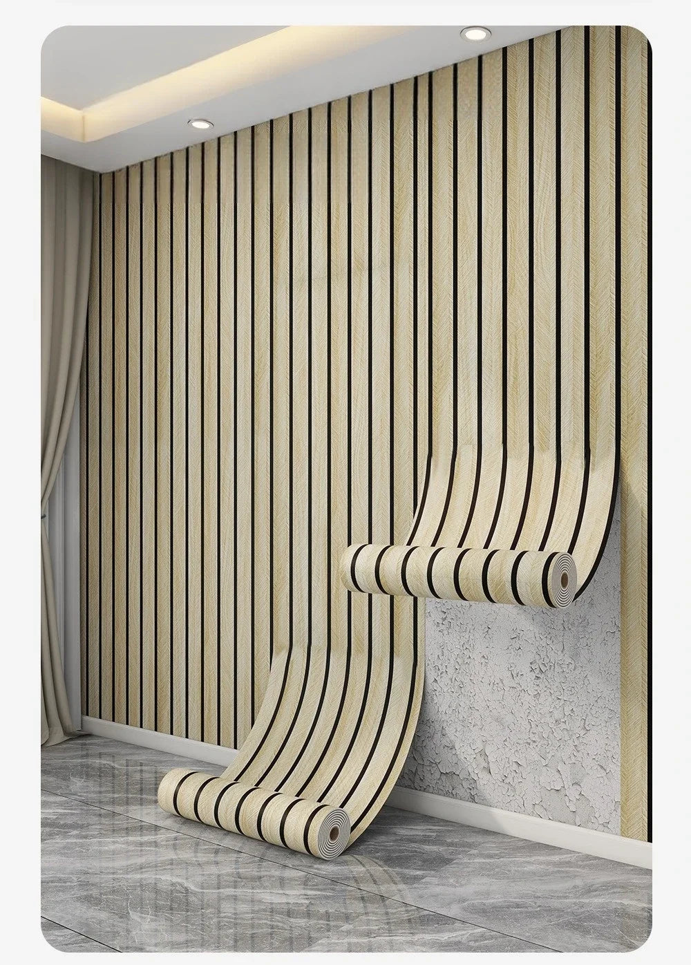 Wall Stickers Self Adhesive Grille wood grain