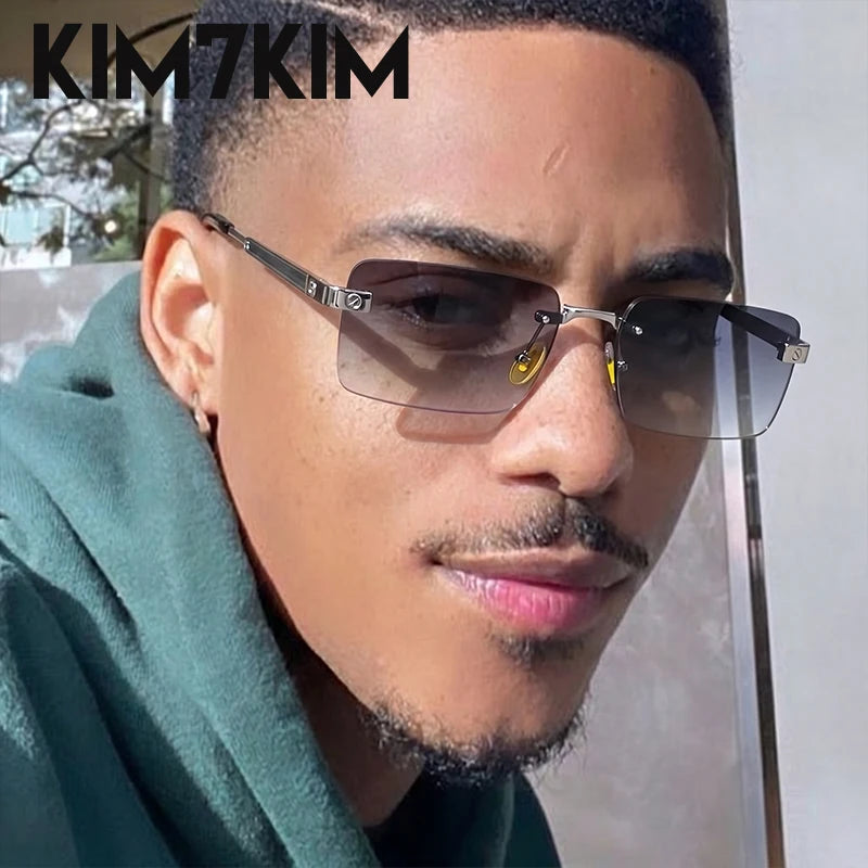 Rimless Rect Men Sunglasses