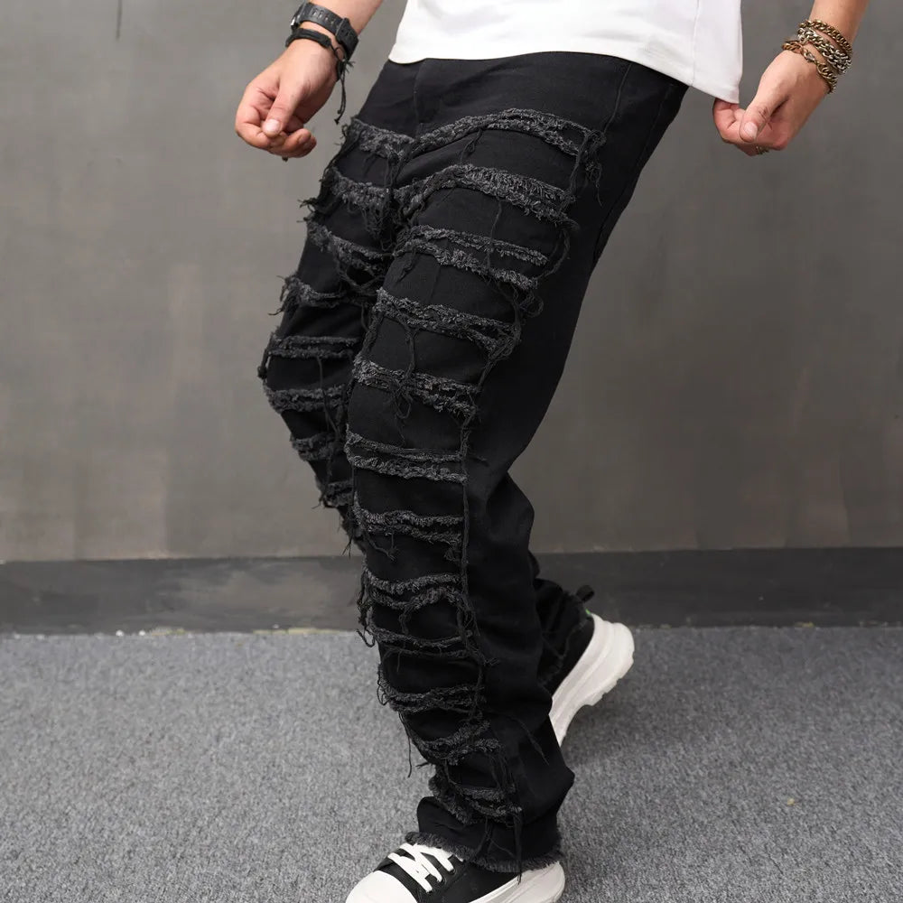 Men Jeans Straight Casual Denim Trousers