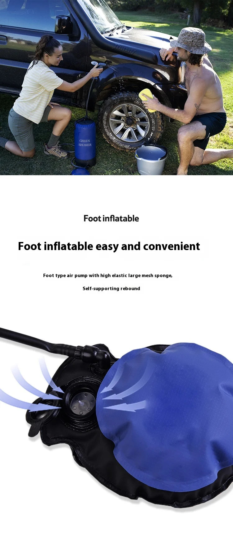 Shower Portable 11L Inflatable Water Bag Camping