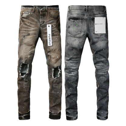 MEN Jeans High Street Ripped Washed