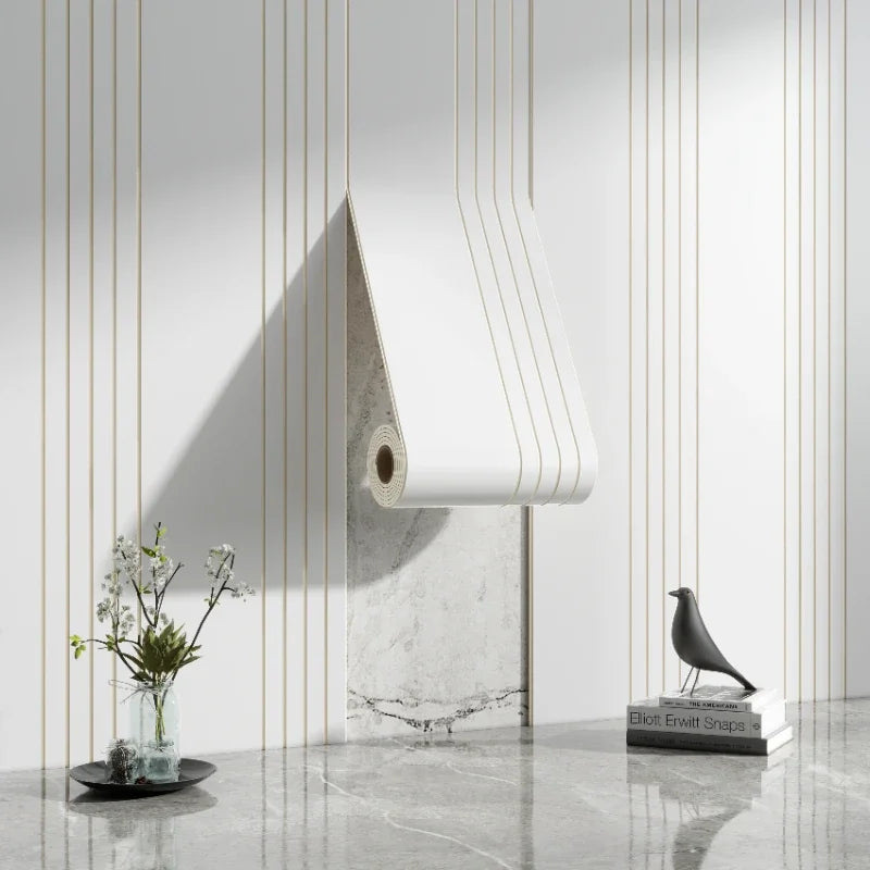 Half Grille Peel Adhesive Wallpaper Stripe 3D Thick