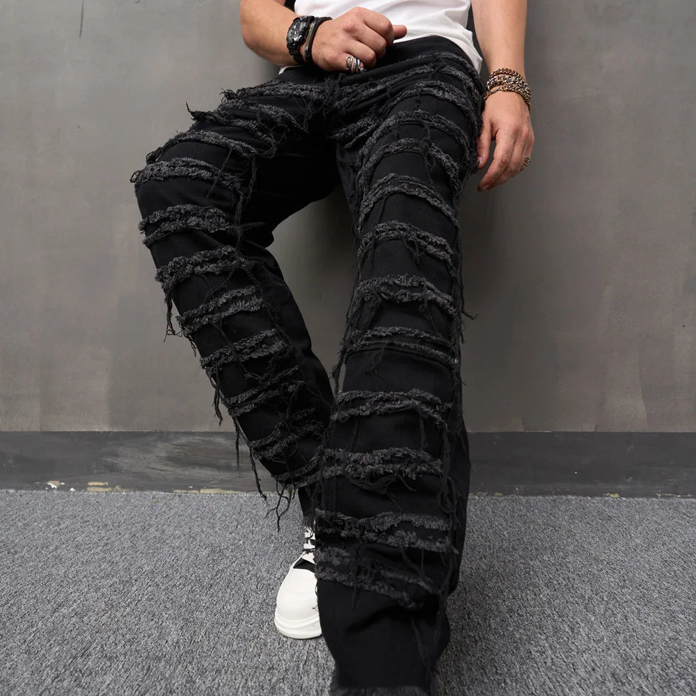 Men Jeans Straight Casual Denim Trousers