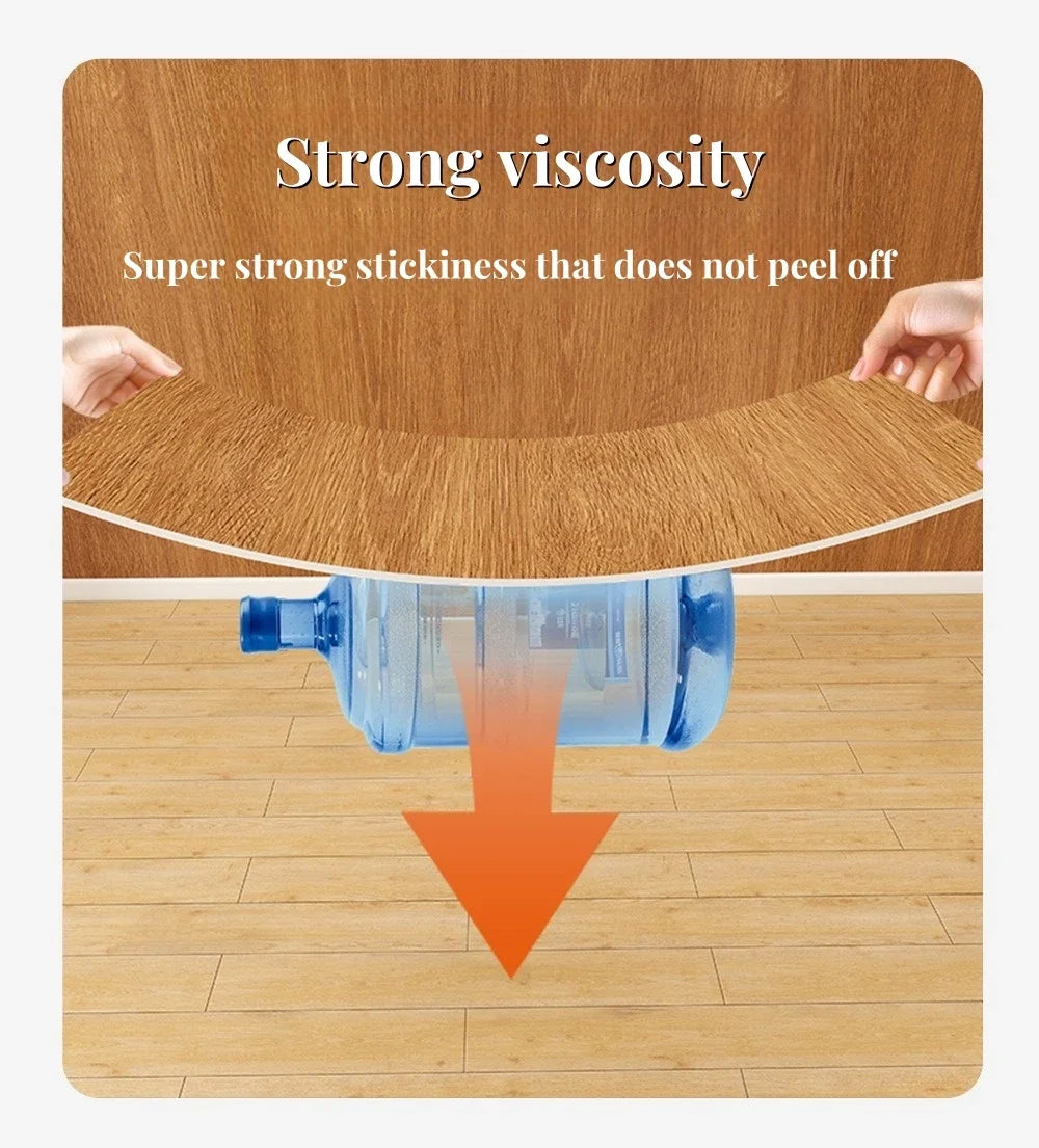 Wood grain Self Adhesive Wall Sticker Aluminum Film