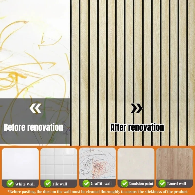 Wall Stickers Self Adhesive Grille wood grain