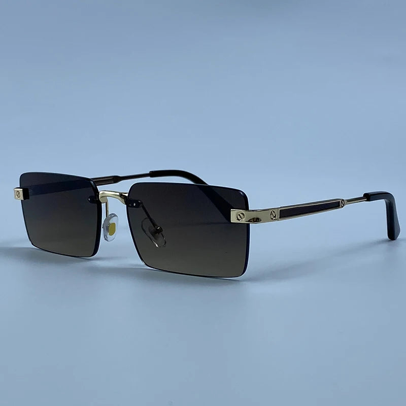 Rimless Rect Men Sunglasses