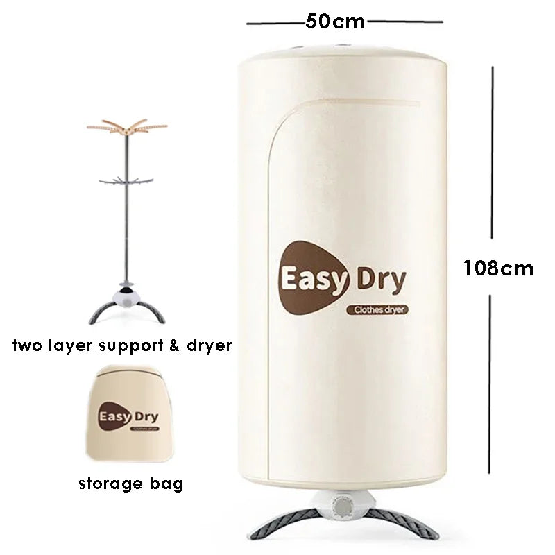 220V Electric Clothes Dryer Portable Stainless Steel