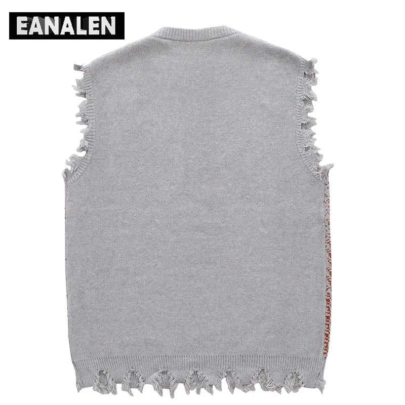 knitted   sleeveless sweater men's aesthetic