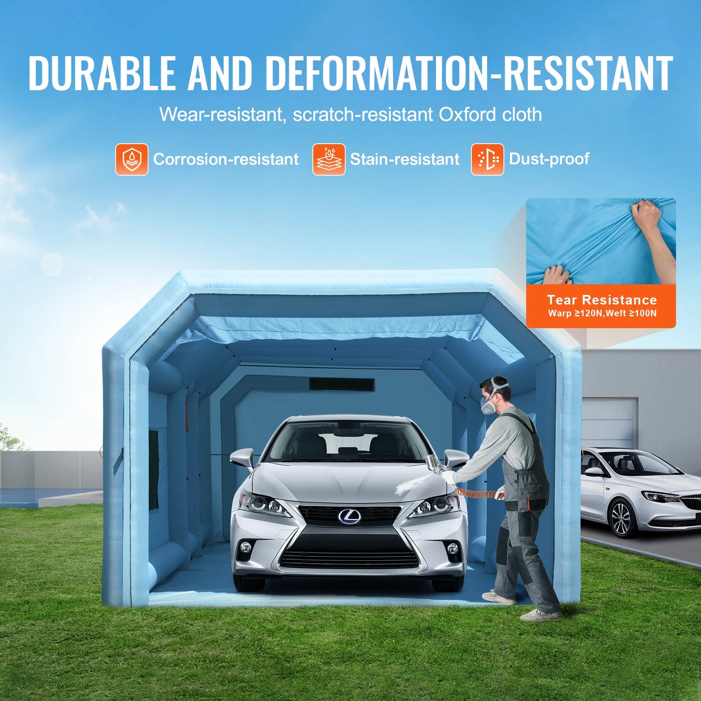 Inflatable Spray Booth with Powerful Blowers and Air Filter System Portable Car