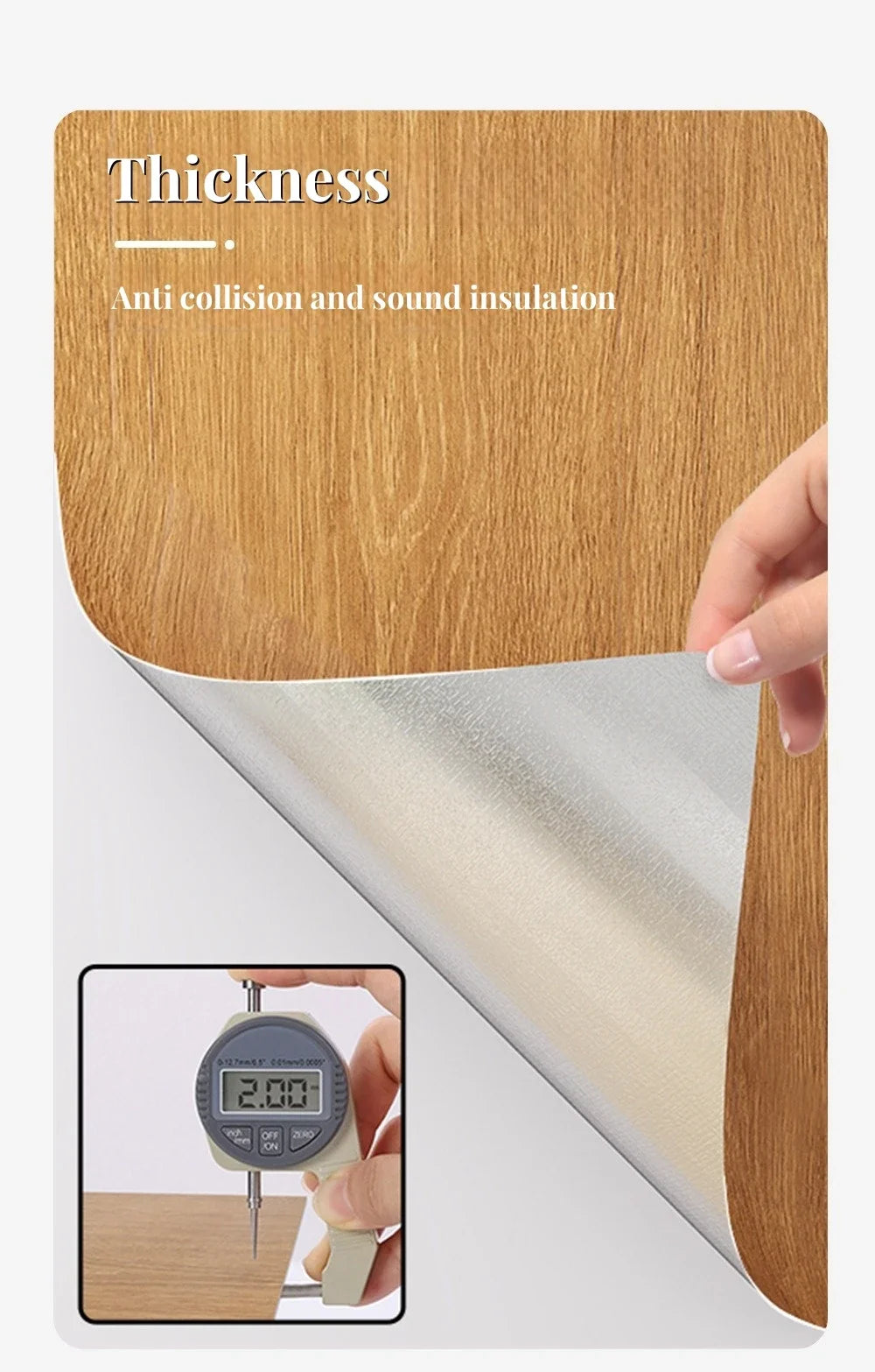 Wood grain Self Adhesive Wall Sticker Aluminum Film