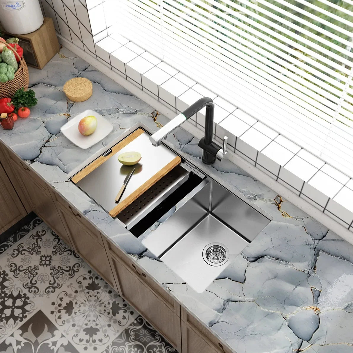 Marble Kitchen Peel and Stick Wallpaper Self-adhesive