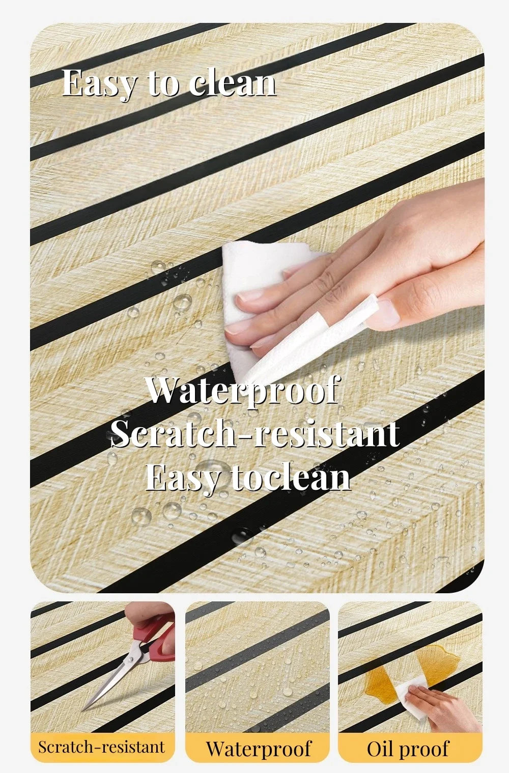 Wall Stickers Self Adhesive Grille wood grain