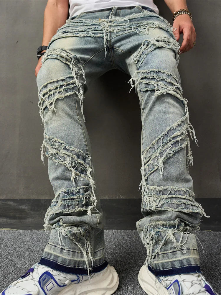 Jeans Fashion Stretch Stacked Fringe