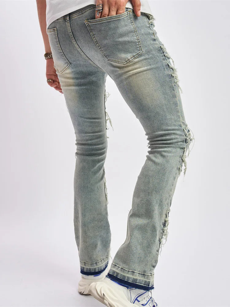 Jeans Fashion Stretch Stacked Fringe