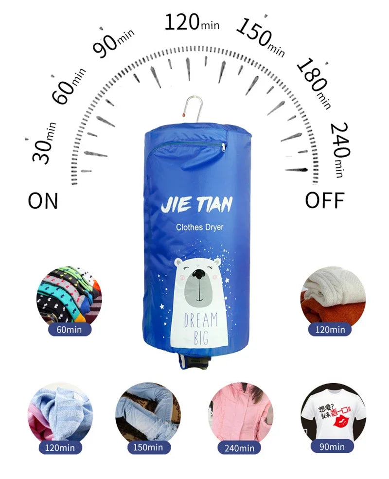 220V Electric Clothes Dryer Portable Stainless Steel