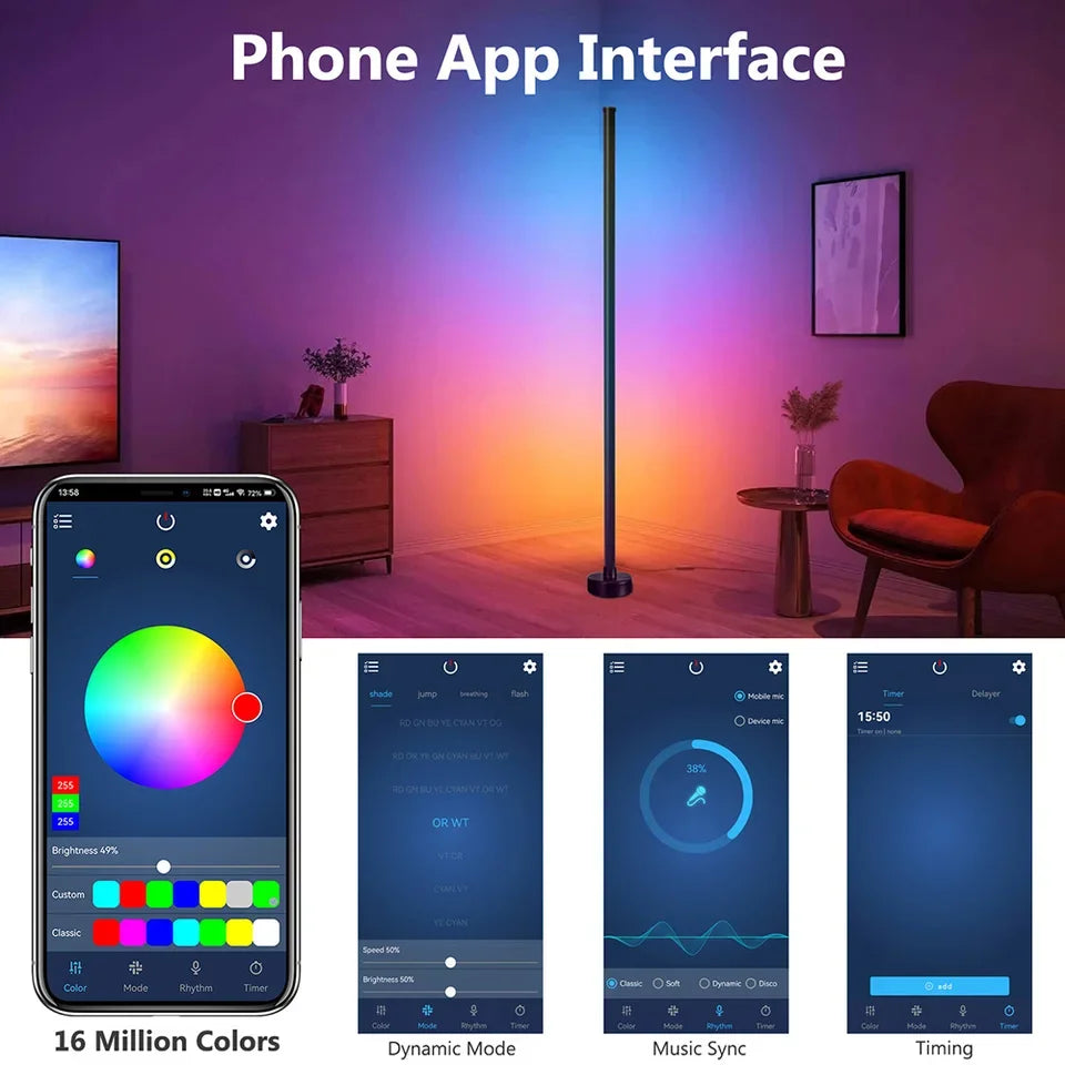 Smart LED Floor Lamp RGB Remote & APP Control Music