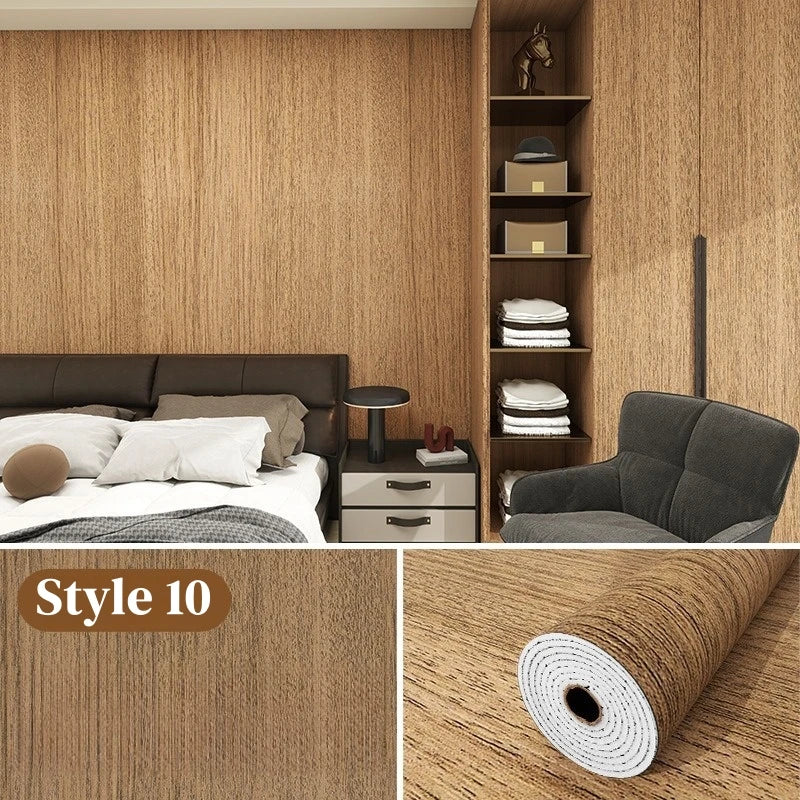 Wood grain Self Adhesive Wall Sticker Aluminum Film