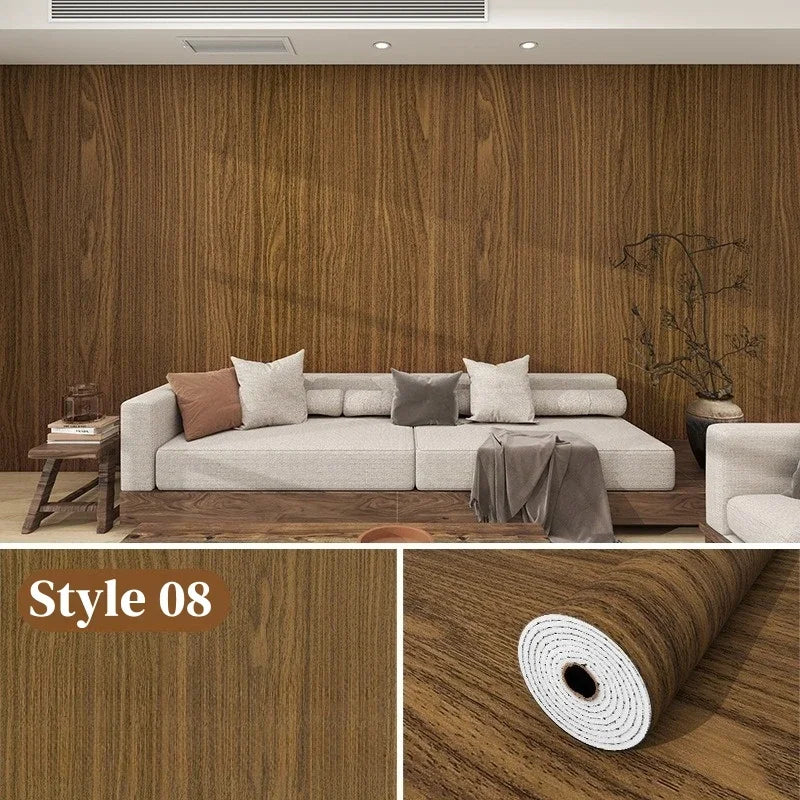 Wood grain Self Adhesive Wall Sticker Aluminum Film