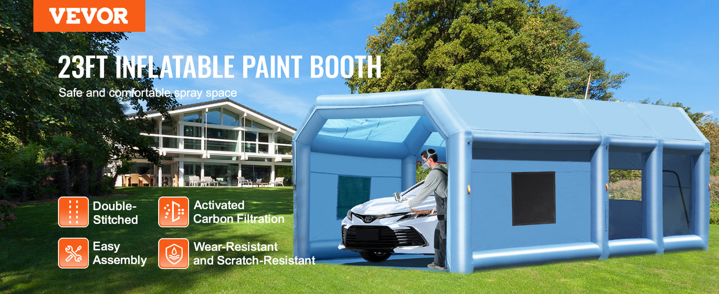 Inflatable Spray Booth with Powerful Blowers and Air Filter System Portable Car
