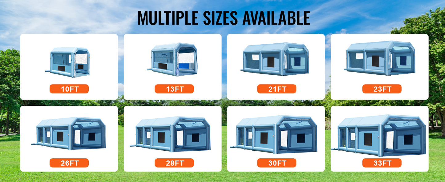 Inflatable Spray Booth with Powerful Blowers and Air Filter System Portable Car